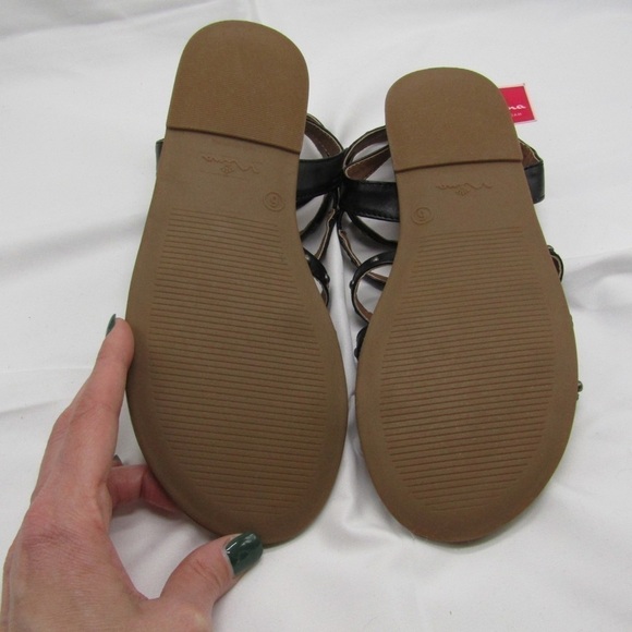 New Nina Kids Girl’s Edie Studded Gladiator Sandal in Black Smooth Sz 6 - Picture 11 of 12